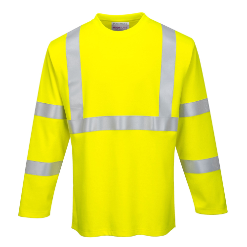 T-SHIRT MANICA LUNGA ALTA VISIBILITA' FR96 PORWEST Hi-Vis ANTISTATICA E IGNIFUGA PROTEZIONE ARCO ELETTRICO ARC 2  - Portwest ...