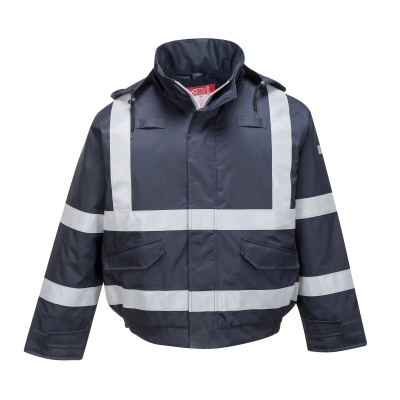 BOMBER IMBOTTITO DA LAVORO PORTWEST BLU NAVY S783 BIZFLAME RAIN MULTINORMA IMPERMEABILE - TRIVALENTE  - Portwest - Abbigliame...