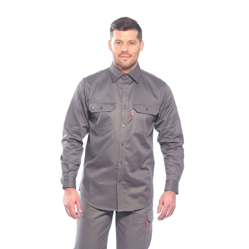 CAMICIA DA LAVORO FR89 PORTWEST TESSUTO 88/12 BIZFLAME IGNIFUGA CON PROTEZIONE 2 DA ARCO ELETTRICO  - Portwest - Camicie da l...