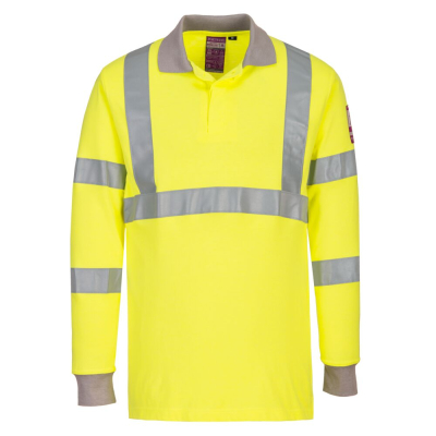 Polo manica lunga Portwest Hi-Vis ignifuga antistatica FR77 Arc1  - Portwest - Abbigliamento da lavoro Alta Visibilità